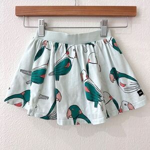 Tea Collection Little Girl Size 3 Parrots White Mini Skort Skirt